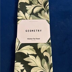 Geometry Green Leaf Pattern Kitchen Tea Towel